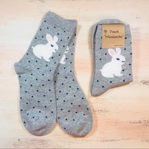 🐰🧦 One Pair Bunny Rabbit Polka Dot Women’s Socks
